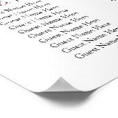 Bourgondische bloemige trouwzaalstoelindeling poster (Hoek)