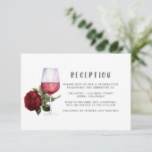 Bourgondische bloemige wijnproeverij bruiloftsrece informatiekaartje (Staand voorkant)