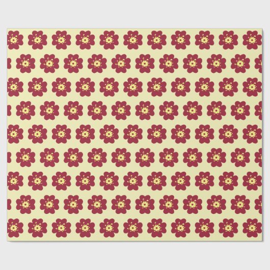 Bourgondische Bloemmotief Cadeaupapier (Vlak)