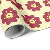 Bourgondische Bloemmotief Cadeaupapier (Rol Hoek)