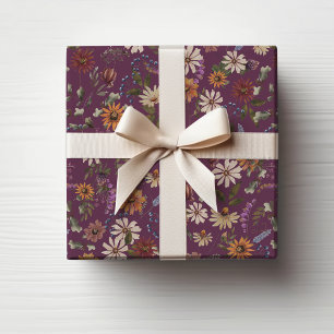 Bourgondische bloemmotieven cadeaupapier