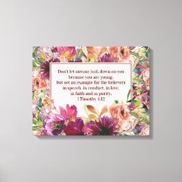Bourgondische bloemrijke christelijke Bijbel Timot Canvas Afdruk