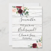 Bourgondische bloemrijke elegante rustieke wees mi kaart (Voorkant)