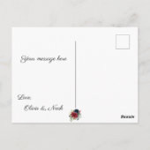 Bourgondische bloemrijke elegante waterverf bedank briefkaart (Achterkant)