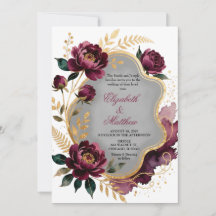 Bourgondische Bloemrijke Gouden Luxe Trouwfeest