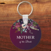 Bourgondische bloemrijke moeder van de bruid sleutelhanger (Voorkant)