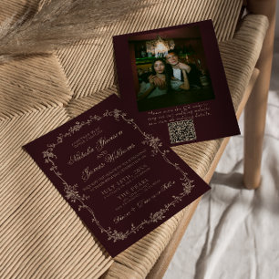 Bourgondische Bloemrijke Oude Rijke QR Code Foto B Kaart