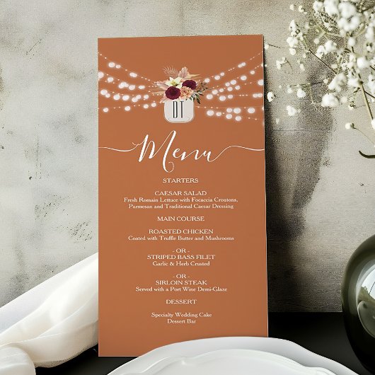 Bourgondische Bloemrijke Rustieke Bruiloft Menu