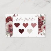 Bourgondische bloemrijke trouwceremonie kleding kl informatiekaartje (Achterkant)