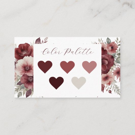 Bourgondische bloemrijke trouwceremonie kleding kl informatiekaartje (Achterkant)