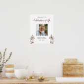 Bourgondische bloemrijke verwelkomingsviering van poster (Keuken)