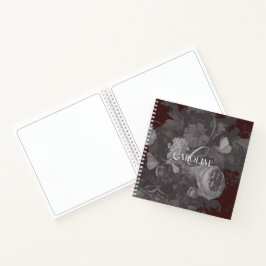 Bourgondische bloemstilleven stijlvol notitieboek