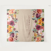 Bourgondische Bloemstuk Achtergrond | Rustieke Fot Wandkleed (Voorkant (horizontaal))