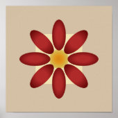 Bourgondische bloesem: symmetrisch bloemblad poster (Voorkant)