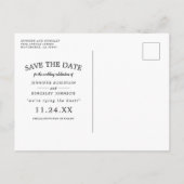 Bourgondische Blos Bloemen Foto Save the Date Aankondigingskaart (Achterkant)