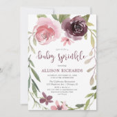 Bourgondische blos bloemenmeisje herfst baby stroo kaart (Voorkant)