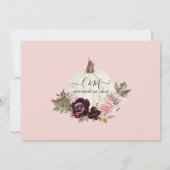 Bourgondische Blos Bloemige Pompoen Virtuele Bruil Kaart (Achterkant)