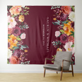 Bourgondische Blos Florale Achtergrond | Fotocabin Wandkleed (In Situ (horizontaal))