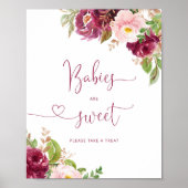 Bourgondische blos roze bloemenbaby's zijn zoet poster (Voorkant)
