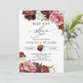 Bourgondische blos rozekleurige pioenrozen goud ri kaart (Staand voorkant)