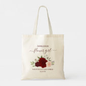 Bourgondische Blos Rozen Elegante Bloemenmeisjes B Tote Bag (Achterkant)