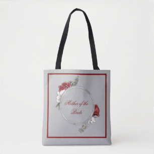 Bourgondische Blos & Witte Rozen Moeder van de Bru Tote Bag