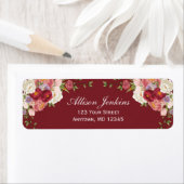 Bourgondische Blosende Bloemenofficial Retouradres Etiket (Insitu)