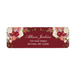 Bourgondische Blosende Bloemenofficial Retouradres Etiket