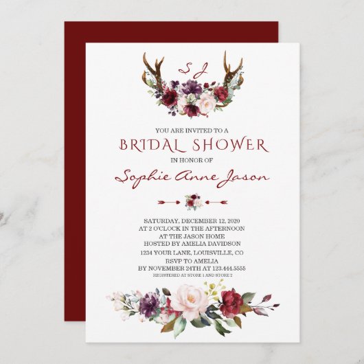 Bourgondische Blosende Plum Bloemige Geweien Bruil Kaart (Voorkant / Achterkant)