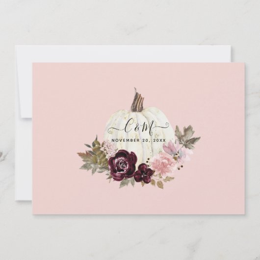 Bourgondische blozende bloemenkleur pompoen virtue kaart (Achterkant)