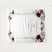 Bourgondische Blush Bloem Eerste Heilige Communie  Wandkleed (Voorkant (horizontaal))