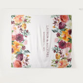 Bourgondische Blush Bloemen Achtergrond | Fotocabi Wandkleed (Voorkant (horizontaal))