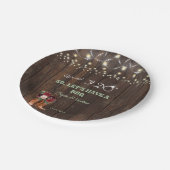 Bourgondische Blush Bloemenkowboylaarzen Na I DO B Papieren Bordje (Gekanteld)