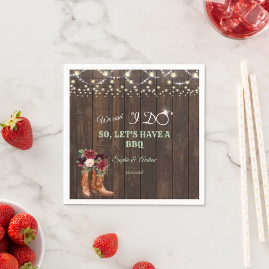 Bourgondische Blush Bloemenkowboylaarzen Na I DO B Servet (Insitu)