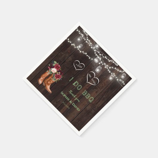 Bourgondische Blush Bloemenkowboylaarzen Na I DO B Servet (Hoek)