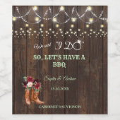 Bourgondische Blush Bloemenkowboylaarzen Na I DO B Wijn Etiket (Enkel label)