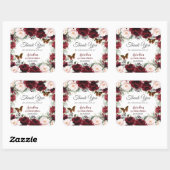 Bourgondische Blush Bloemige Quinceañera Vlinders Vierkante Sticker (Vel)