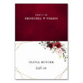 Bourgondische Blush Geometrische Bruiloft Plaats k Kaart (Voorkant)