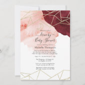 Bourgondische Blush Geometrische Drive By Shower Kaart (Voorkant)