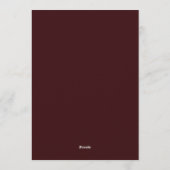 Bourgondische Blush Herfst Bruiloft Kaart (Achterkant)