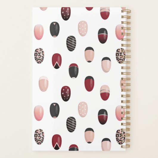 Bourgondische Blush Nail Technician Afspraak Planner (Achterkant)