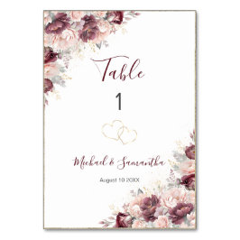 Bourgondische Blush Pioen en Rozen Bruiloft Kaart