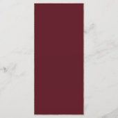 Bourgondische Blush Pioen en Rozen Bruiloft Menu (Achterkant)