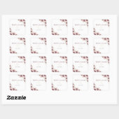 Bourgondische Blush Pioen en Rozen Bruiloft Vierkante Sticker (Vel)