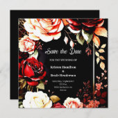 Bourgondische Bohemian klasse Save The Date (Voorkant / Achterkant)