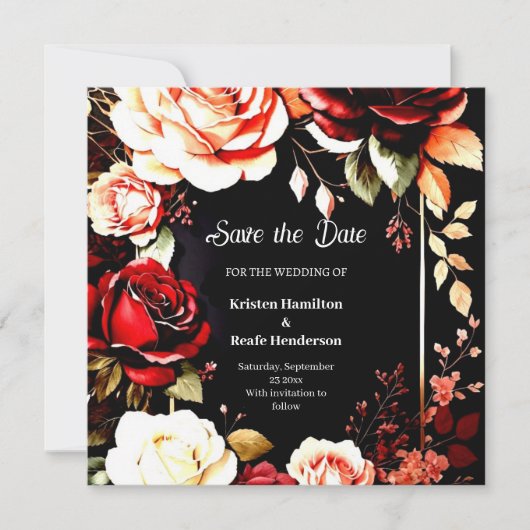 Bourgondische Bohemian klasse Save The Date (Voorkant)