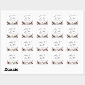 Bourgondische Boho Bloemachtige Bruiloftsdouche Vierkante Sticker (Vel)
