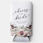 Bourgondische Boho Bloemige Bruidsontvangst Seltzer Blikjeskoeler (Voorkant)