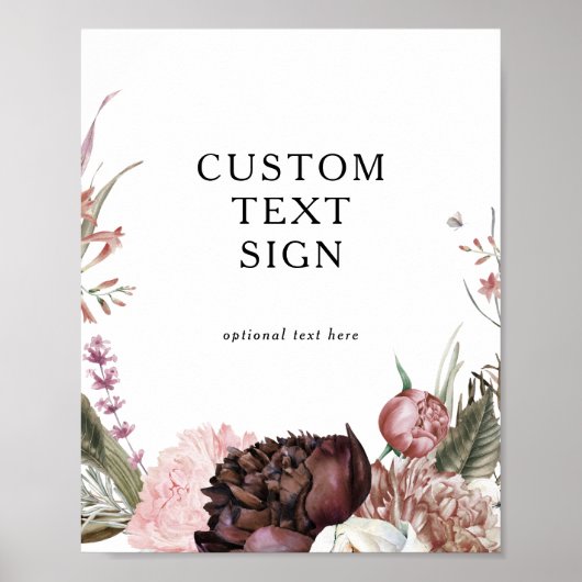 Bourgondische Boho Bloemkaarten en Geschenken Aang Poster (Voorkant)