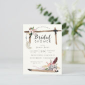 Bourgondische Boho Bruiloft Borrel Kaart (Staand voorkant)
